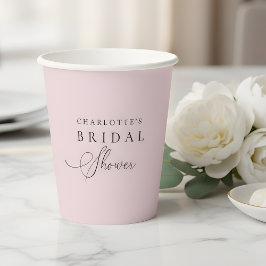 フラッシュピンクのパーソナライズド ブライダルシャワー 紙コップ