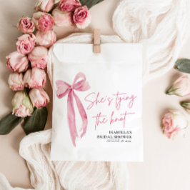 フラッシュピンクのボウ 彼女は結婚する ブライダルシャワー フェイバーバッグ