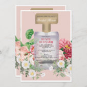 フラッシュピンクの香水ボトル 花嫁のシャワー 招待状 (正面/裏面)