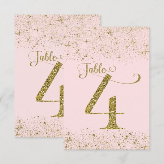 フラッシュピンクゴールドグリッター テーブルナンバー 4 (正面/裏面)