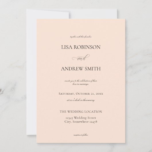 フラッシュピンクパステルウェディング 招待状 (正面)