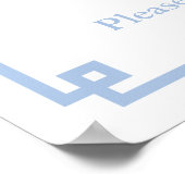 フラッシュピンク&ペールブルーのチャイナ風ウェディングシャワー ポスター (角)