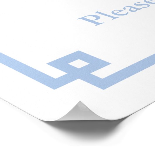 フラッシュピンク＆ペールブルーのチャイナ風ウェディングシャワー ポスター (角)