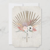 フラッシュピンク BOHO フラワーパンパス カップルシャワー 招待状 (裏面)