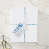 フラッシュブルーボウ 結婚式のプレシャスギフト ブライズシャワー ギフトタグ (より糸付き)