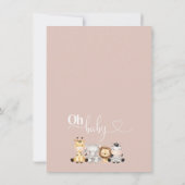 フラッシュボホフラワーアーチサファリーベイビーシャワー 招待状 (裏面)