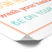 フラッシュリマインダーかわいいカラフルお子様のバスルームのサイン ポスター (角)