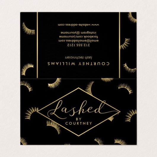 フラッシュ文字ラッシュパターンブラック/金ゴールドアフターケア 名刺 (外部フラット)