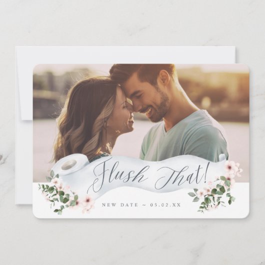 フラッシュ新しい日付トイレ紙転がフローラ写真 セーブザデート (正面)