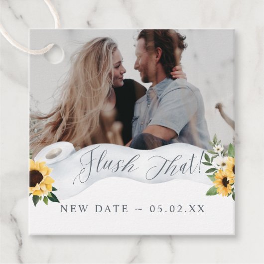 フラッシュ新しい日付トイレ紙転がフローラ写真 フェイバータグ (正面)