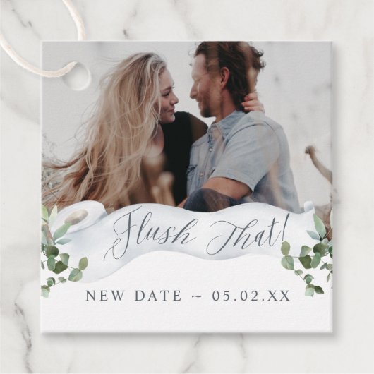 フラッシュ新しい日付トイレ紙転がフローラ写真 フェイバータグ (正面)