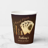 フラッシュ王室のトランプのポーカーをテーマにしたパーソナライズされた紙カップ 紙コップ (正面)