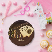 フラッシュ王室のトランプのポーカーをテーマにしたパーソナライズされた紙プレート ペーパープレート (パーティー)