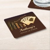 フラッシュ王室のトランプのポーカーをテーマにした飲み物用コースター スクエアペーパーコースター (アングル)