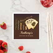 フラッシュ王室のトランプのポーカーをテーマパーソナライズされたにした紙ナプキン スタンダードカクテルナプキン (インサイチュ)
