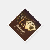 フラッシュ王室のトランプのポーカーをテーマパーソナライズされたにした紙ナプキン スタンダードカクテルナプキン (角)