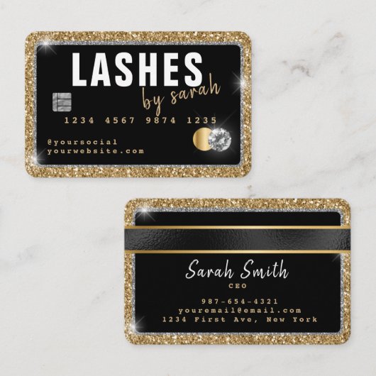 フラッシュ用クレジットカードデザイン 名刺 (正面/裏面)