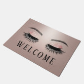 フラッシュ美しいサロンバラ金ゴールド歓迎 ドアマット (アングル)