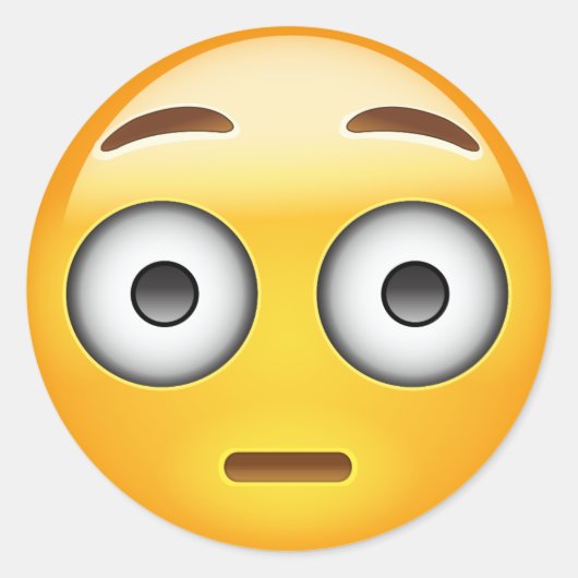 フラッシュ顔絵文字 ラウンドシール (正面)