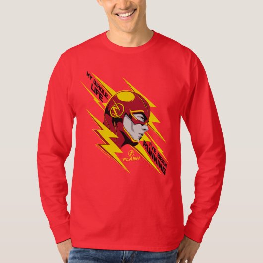フラッシュ |私の人生はランニングだ Tシャツ (正面)