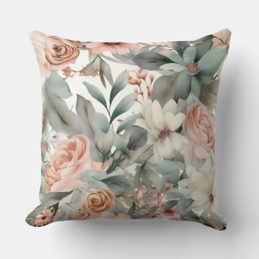 フラッシング ブライダル バレエ ボタニカル クッション (正面)