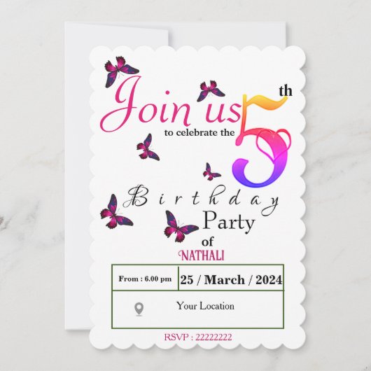 フラッタおもしろい 招待状 (正面)