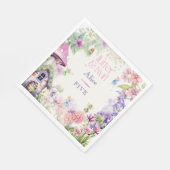 フラッタと回転妖精の庭の水色の誕生日 スタンダードランチョンナプキン (角)