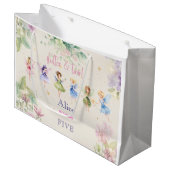 フラッタと回転妖精の庭の水色の誕生日 ラージペーパーバッグ (正面アングル)