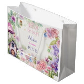 フラッタと回転妖精の庭の水色の誕生日 ラージペーパーバッグ (正面アングル)