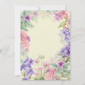 フラッタと回転妖精の庭の水色の誕生日 招待状 (裏面)