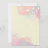 フラッタと回転妖精の庭の水色の誕生日 招待状 (裏面)