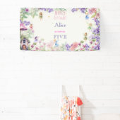 フラッタと回転妖精の庭の水色の誕生日 横断幕 (インサイチュ)