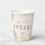 フラッタと回転妖精の庭の水色の誕生日 紙コップ (裏面)