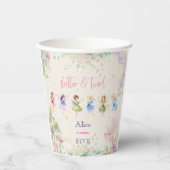 フラッタと回転妖精の庭の水色の誕生日 紙コップ (正面)