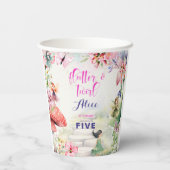 フラッタと回転妖精の庭の水色の誕生日 紙コップ (裏面)