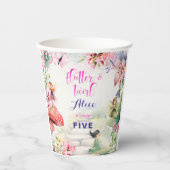 フラッタと回転妖精の庭の水色の誕生日 紙コップ (正面)