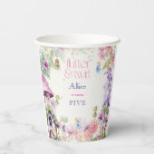 フラッタと回転妖精の庭の水色の誕生日 紙コップ (裏面)