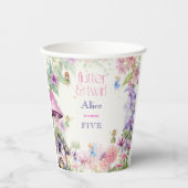 フラッタと回転妖精の庭の水色の誕生日 紙コップ (正面)