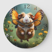 "フラッタの手：モルモットは飛行する" ラージ壁時計 (正面)