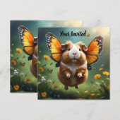 "フラッタの手：モルモットは飛行する" 招待状 (正面/裏面)