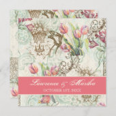 フラッタビーズ＆チューリップ エレガントウェディング 招待状 (正面/裏面)