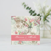 フラッタビーズ＆チューリップ エレガントウェディング 招待状 (スタンド正面)