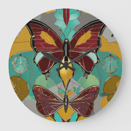 フラッタファッションお洒落：蝶ティー» ラージ壁時計