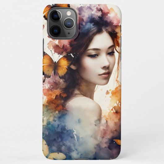 "フラッタリングエレガンス：蝶エンのためのiPhoneケース iPhoneケース (裏面)