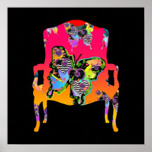 フラッタリング蝶ヴィンテージ肘掛け椅子