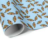 フラッタリング（昆虫）オオカバマダラ、モナーク蝶 ラッピングペーパー (ロールコーナー)