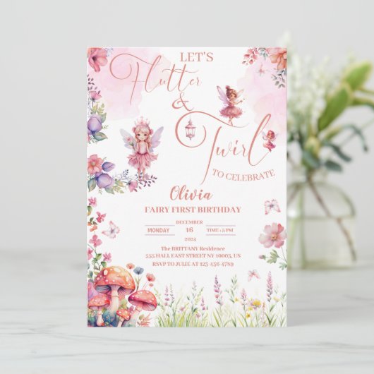 フラッターとワイラー妖精の最初の誕生日 招待状 (スタンド正面)