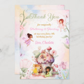 フラッターアンドツワールフェアリー誕生日サンキューカード サンキューカード (正面/裏面)