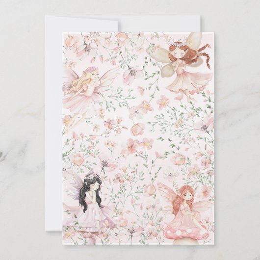 フラッターアンドツワールリトルフェアリー誕生日 招待状 (裏面)