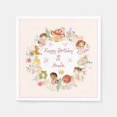 フラッターアンドトゥウィールフェアリーガーデン誕生日 スタンダードカクテルナプキン (正面)